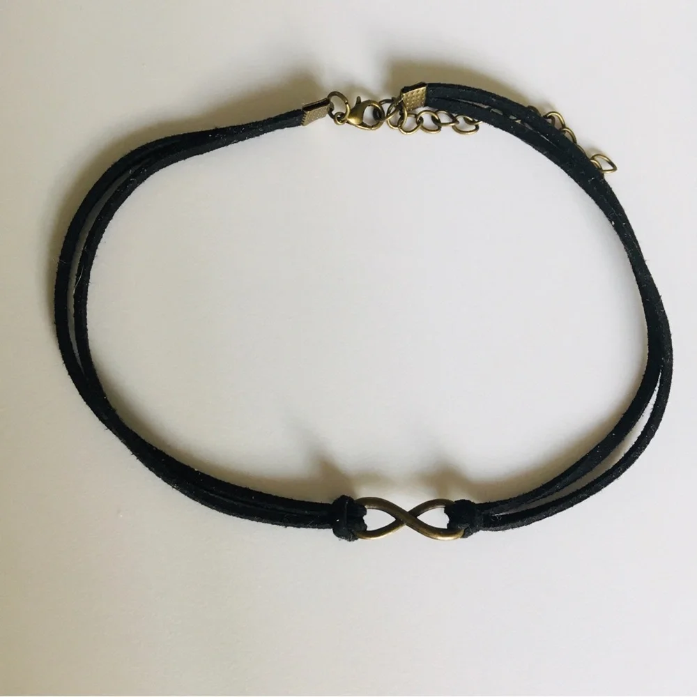 Infinity Symbol Black Choker Necklace